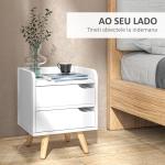 Mesa de cabeceira polivalente com 2 gavetas espaçosas 33x28x42 cm