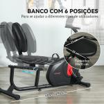 Bicicleta Estática Silenciosa de 8 Níveis de Resistência Magnética com Assento Ajustável Ecrã LCD 103 - 139x61x100,5 cm Preto