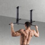 Barra de Elevação de Parede barra Pull - Up de Aço para Treino em Casa Carga Máxima 150 kg 105,5x28x49 cm Preto