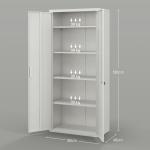 Armário para Arquivos de 5 Níveis com Chaves Prateleiras Ajustáveis Armário de Arquivos Metálico 80x40x180 cm Branco