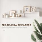 Móvel de TV Moderno Móvel para Televisores 153,6x25x42 cm e Prateleira de Parede 150x14,5x16,3 cm Branco e Marrom
