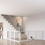 Barreira de Segurança para Cães de Madeira Dobrável para Cães Pequenos e Médios com 6 Painéis 432x36x70 cm Branco