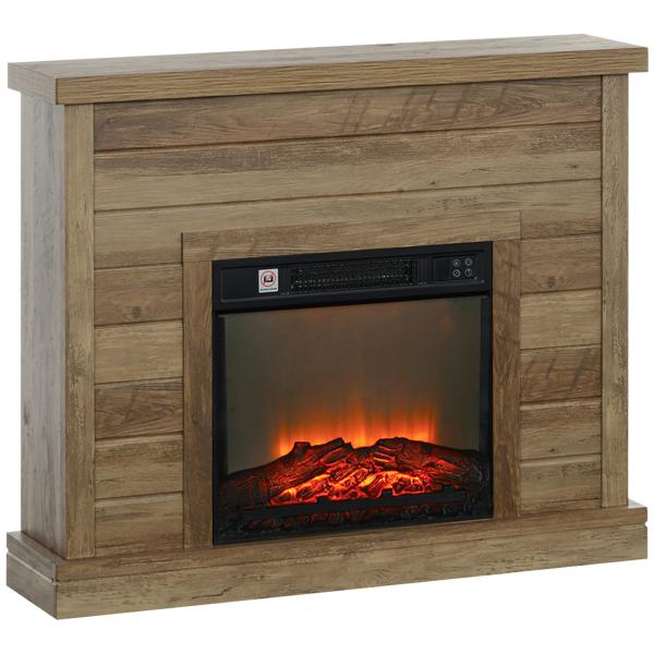 Lareira Elétrica 1800W Lareira Decorativa com Efeito de Chama Realista Temporizador para Ambientes de 30 m² 96,5x22x81,7 cm Efeito Madeira