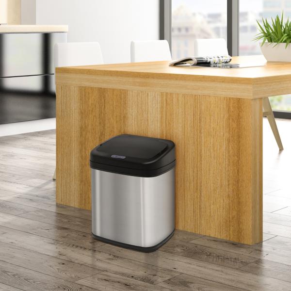 Balde de Lixo Automático 20L com Sensor Infravermelho Abertura Automática Cubo Amovível 33x25x42,5 cm Prata e Preto