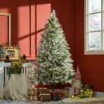 Árvore de Natal Artificial Nevada 180 cm com 300 Luzes LED 577 Ramos e Base Dobrável Verde