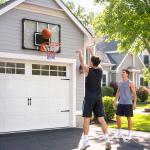 Tabela de Basquetebol de Parede com Quadro e Estrutura de Aço para Utilização em Interiores e Exteriores 113x61x73 cm Preto