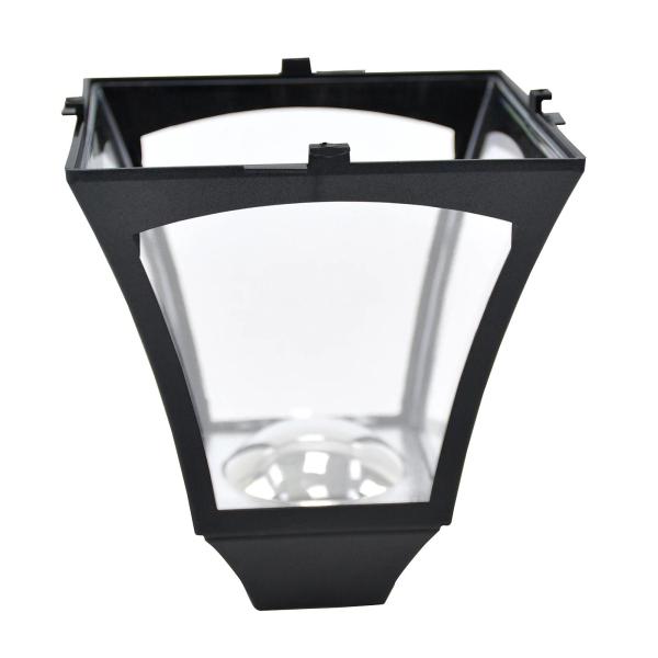 Candeeiro Solar de Jardim com Proteção IP44 Luzes LED para Exterior Pátio Varanda 15x15x120 cm Preto