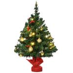 Mini Árvore de Natal 60cm Artificial com Suporte Metálico 73 Ramos PVC Ø40x60cm Verde