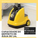 Ferro de Engomar a Vapor com Depósito de 1,4L e Temperatura Ajustável em 11 Níveis 26x21,5x146cm Amarelo e Preto