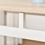Conjunto de Mesa e Cadeiras de Refeição Mesa de Cozinha Retangular com 4 Cadeiras Estilo Moderno Carvalho e Branco