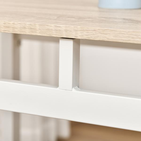 Conjunto de Mesa e Cadeiras de Refeição Mesa de Cozinha Retangular com 4 Cadeiras Estilo Moderno Carvalho e Branco