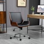 Cadeira de Escritório Operativa Giratória em PU com Altura Ajustável Função Inclinação 51x65,5x82 - 92cm Preto