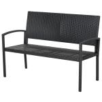 Banco Jardim Lounge Cadeira 2 Lugares Móveis para Jardim Exterior Terraço 2 Lugares Rattan Sintético Carga 320kg 122x60x87cm Estrutura Aço