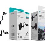 Suporte Universal de Telemóvel para Carro Novoteck Z-027 - Rotação 360°, Braço Flexível, Ventosa com Bloqueio, Design Elegante