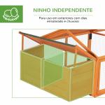 Galinheiro de Madeira para 4 - 8 Galinhas com Ninho Área Aberta de 2,1 ㎡ 240x112,5x76cm Madeira de Abeto