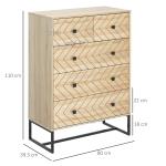 Cómoda com 5 Gavetas Estilo Retrô Móvel Auxiliar de Madeira para Sala de Estar Corredor 80x39,5x110 cm Madeira e Preto