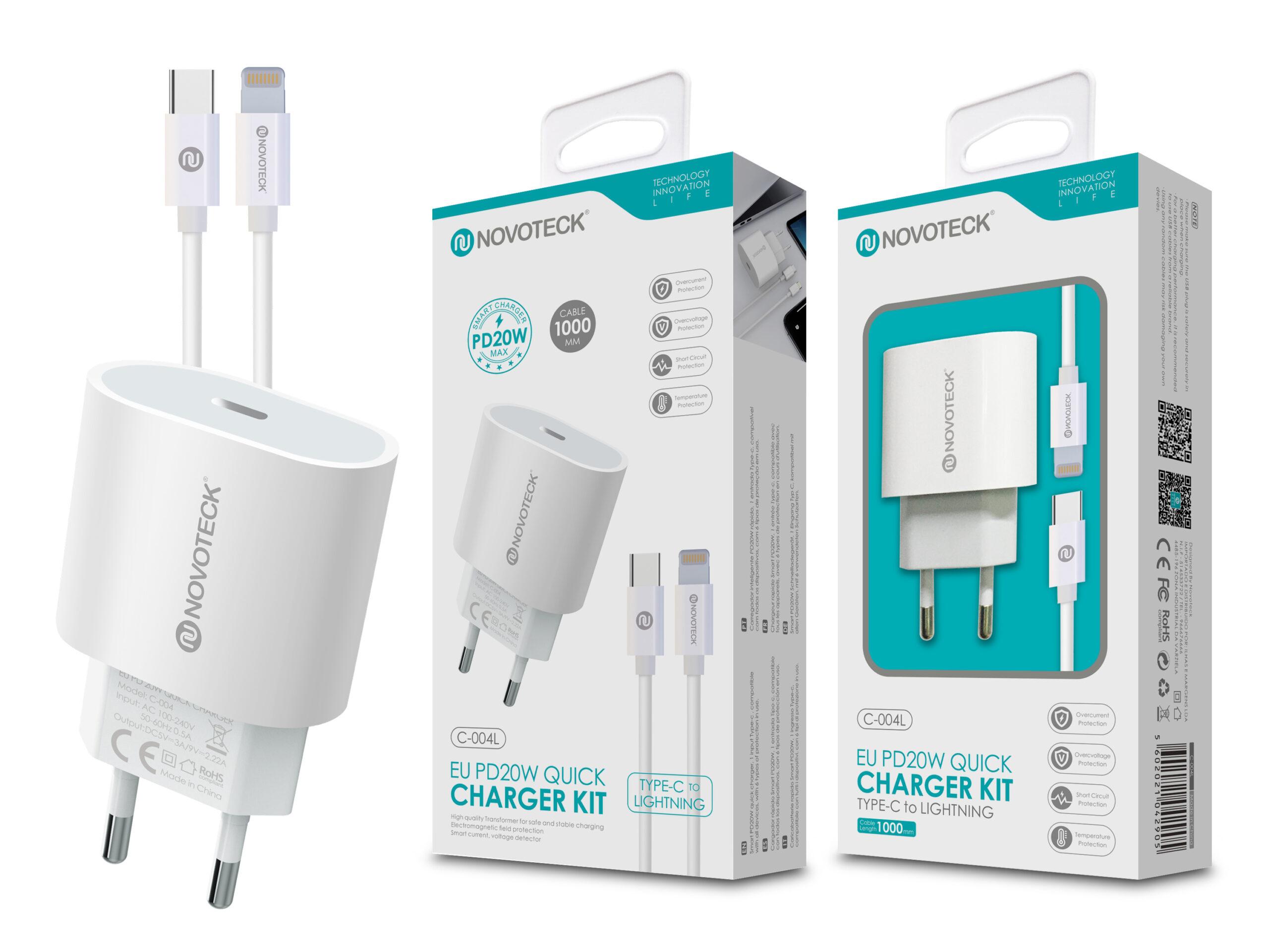Carregador USB - C Pd 20W com Cabo Type - C to Lightning C - 004L Ip12 - 13 - 14 Series