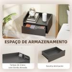Conjunto de 2 Mesas de Cabeceira de Parede Flutuantes com 1 Gaveta para Quarto 40x30x19,5 cm Preto
