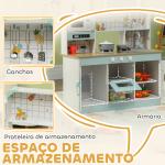 Cozinha de Madeira para Crianças com Sons Lavatório Micro - Ondas Máquina de Gelo e Acessórios 88,6x31,7x90,4 cm Branco