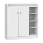 Sapateira Armário Multiuso com 2 Portas Prateleiras Interiores e 4 Prateleiras Exteriores com Altura Ajustável 83x30x90 cm Branco