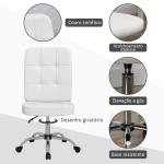 Cadeira de Escritório Giratória de Couro Sintético com Altura Ajustável Estilo Moderno Carga 120 kg 45x59x90 - 100 cm Branco