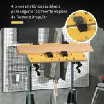 Bancada de trabalho ajustável em altura com 4 pinos giratórios com tabletes ajustáveis em ângulo e distância 65x60,5x85 - 110 cm Madeira natural e preta