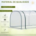 Estufa para Jardim Estufa Pequena para Cultivo de Plantas com 3 Janelas 350x100x80 cm Transparente e Verde
