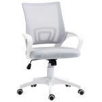 Cadeira de Escritório de Malha Giratória com Altura Ajustável Função Basculante e Apoio para os Braços 57x55x89 - 109 cm Cinza