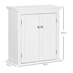 Armário Casa de Banho de Parede com Prateleiras Ajustáveis e Portas com Fechadura Magnéticas 58x24x60 cm Branco