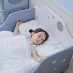 Cama para Crianças 143x74x59 cm Cama Infantil com Desenho em Estrelas Carga 50 kg para Dormitório Azul e Branco