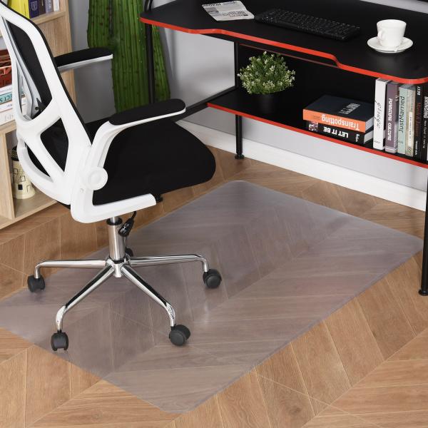 Tapete Protetor Retangular para Cadeira de Escritório 90x120 cm Protetor de Chão de PVC Transparente