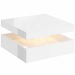 Mesa de Centro com LED RGB de 7 Cores com Armazenamento Aberto e Controlo Remoto 78x78x40 cm Branco