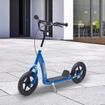 Trotinete para Crianças acima de 5 anos Scooter de 2 Rodas Grandes de 12 Polegadas com Freio e Guidão Ajustável em Altura Carga Máx. 50kg 120x52x80 - 88cm Azul