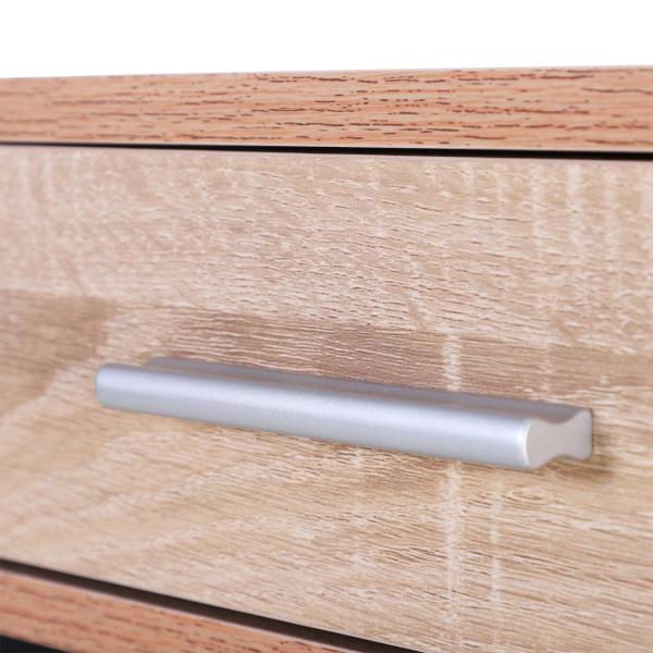 Mesa Tipo Consola de Estilo Industrial com 2 Gavetas e Prateleira Inferior 120x30x81,5cm Carvalho e Preto