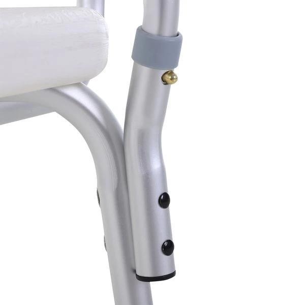 Cadeira para Duche Antiderrapante com Altura Ajustável em 6 Níveis Apoio para os Braços e Encosto 51,5x51,5x71 - 84 cm Branco