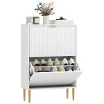 Sapateira Estreita Sapateira para Entrada com Prateleiras Ajustáveis para 12 Pares de Sapatos 60x24x91,5 cm Branco
