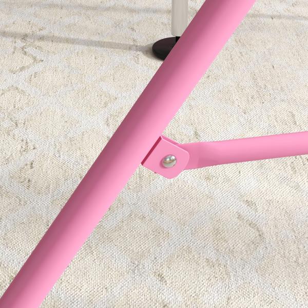Barra de Ginástica para Crianças com Altura Ajustável em 5 Níveis Anéis e Dobrável 148x105x88 - 128 cm Rosa