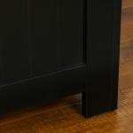 Baú de Armazenamento de Madeira Baú de Arrumação com Dobradiça de Segurança Carga Máxima 20 kg 81x40x46 cm Preto