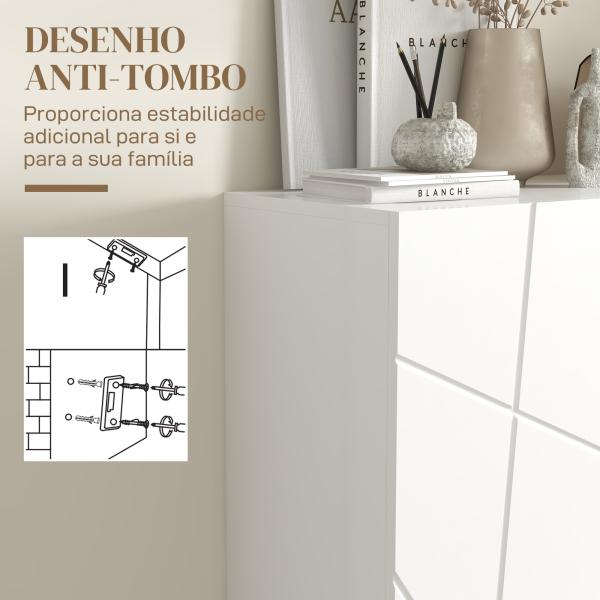 Móvel Sapateira de Entrada Armário Sapateira com Prateleiras Ajustáveis para 15 - 20 Pares de Sapatos 72x31,5x95 cm Branco