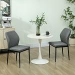 Conjunto de 2 Cadeiras de Jantar Modernas Cadeiras de Cozinha com Assento Acolchoado e Estofado Encosto Curvo 45x57x86 cm Cinzento
