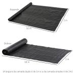 Rolo de Malha Anti - Ervas 2x25 m Malha Geotêxtil 60 g/m² para Controlo de Ervas Daninhas de Jardim Malha Anti - Ervas Preta