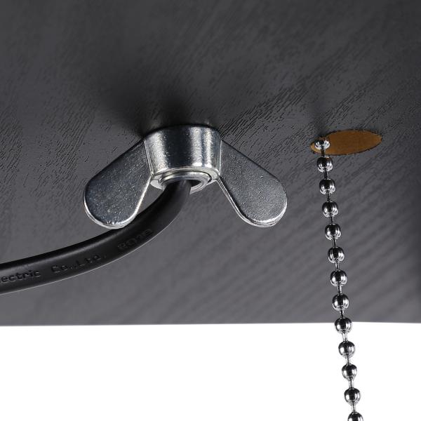 Candeeiro de Pé de Madeira com 3 Prateleiras De Armazenamento para Lâmpada E27 Potência Máx. 40W Candeeiro Moderno para Sala de Estar Dormitório 26x26x160cm Preto