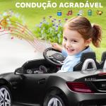 Carro Elétrico Mercedes SLC 300 12V com Controlo Remoto Faróis LED Música TF USB e Abertura da Porta 3 - 5km/h 107x62,5x44 cm Preto