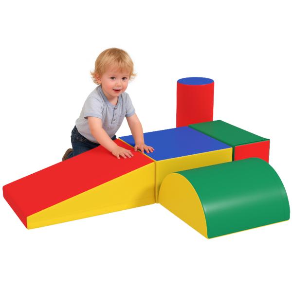 Conjunto de 5 Blocos de Psicomotricidade para Crianças Blocos de Construção Brinquedo para Aprendizagem Multicor