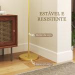 Candeeiro de Pé Moderno Lâmpada E27 Máx. 40W com Ecrã de Linho e Interruptor de Pé 64x38x163,5 cm Branco e Dourado