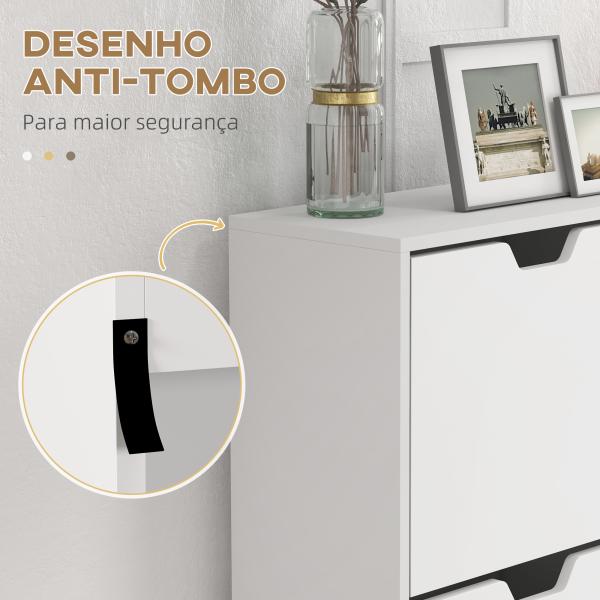 Sapateira para 16 Pares de Sapatos com 4 Gavetas e Prateleiras Ajustáveis 95x26x95 cm Branco
