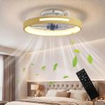Ventilador de Teto com Luz LED 40 W Motor DC Reversível Comando 6 Velocidades 3 Cores Temporizador Madeira