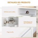 Móvel Aparador com 3 Portas Prateleiras Ajustáveis ​​e Suporte com Fecho Suave para Televisores 120x35x85 cm Branco