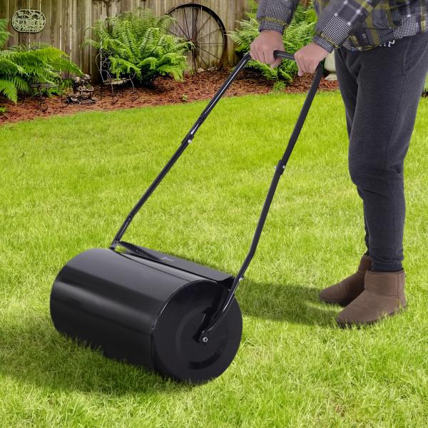 Rolo de Jardim 38L de Aço preenchido com água ou Areia Φ32x50cm Cabo destacável