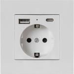 Tomada Interior de Parede c/ 1 USB + 1 USB - C